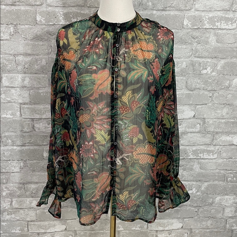 Scotch & Soda Fantastique Floral Sheer Blouse